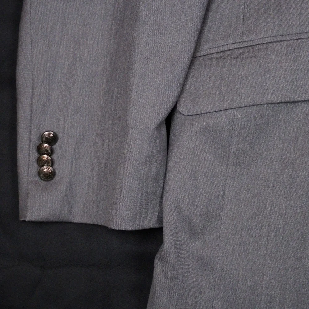 Paul Fredrick Blazer Mens 52L Grey Wool Professional Classic Fit